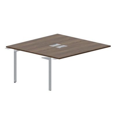 Ray RY2TPL168 WNTI (Орех/Титан) Приставной стол на 2 рабочих места, 2 металлических аутлета