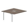 Ray RY2TPL168 WNTI (Орех/Титан) Приставной стол на 2 рабочих места, 2 металлических аутлета