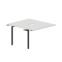 Ray RY2TPV127 BLAN (Белый/Антрацит) Приставной стол на 2 рабочих места, 2 эргономичных выреза