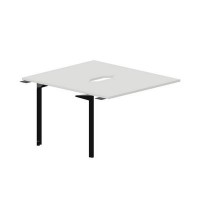 Ray RY2TPV127 BLNR (Белый/Черный) Приставной стол на 2 рабочих места, 2 эргономичных выреза