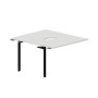Ray RY2TPV127 BLNR (Белый/Черный) Приставной стол на 2 рабочих места, 2 эргономичных выреза