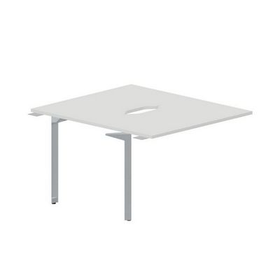Ray RY2TPV127 BLTI (Белый/Титан) Приставной стол на 2 рабочих места, 2 эргономичных выреза