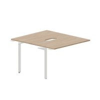 Ray RY2TPV127 OWBL (Светлый дуб/Белый) Приставной стол на 2 рабочих места, 2 эргономичных выреза