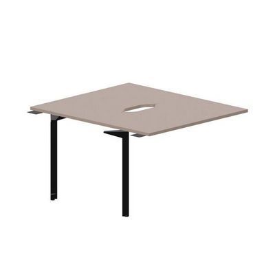 Ray RY2TPV127 TRNR (Тортора/Черный) Приставной стол на 2 рабочих места, 2 эргономичных выреза