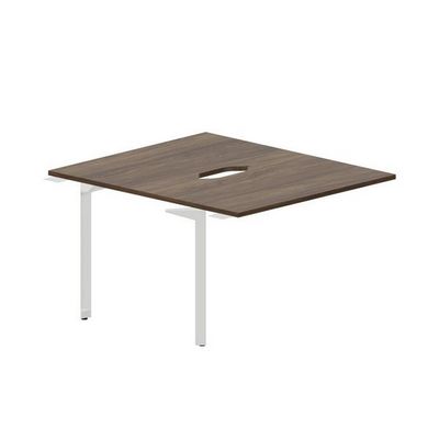 Ray RY2TPV127 WNBL (Орех/Белый) Приставной стол на 2 рабочих места, 2 эргономичных выреза