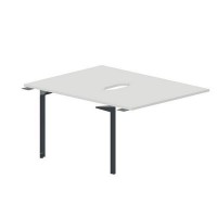 Ray RY2TPV128 BLAN (Белый/Антрацит) Приставной стол на 2 рабочих места, 2 эргономичных выреза