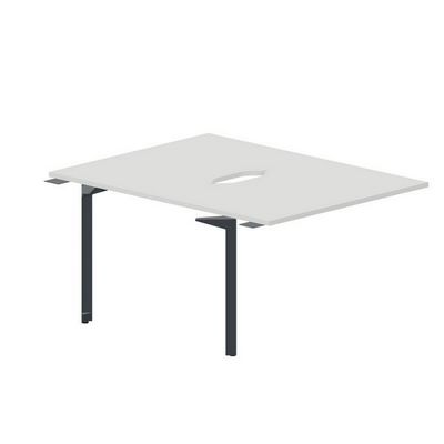 Ray RY2TPV128 BLAN (Белый/Антрацит) Приставной стол на 2 рабочих места, 2 эргономичных выреза