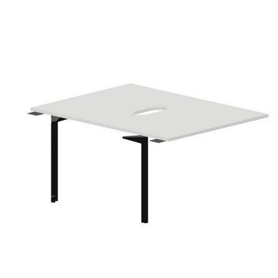 Ray RY2TPV128 BLNR (Белый/Черный) Приставной стол на 2 рабочих места, 2 эргономичных выреза