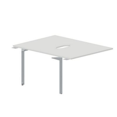 Ray RY2TPV128 BLTI (Белый/Титан) Приставной стол на 2 рабочих места, 2 эргономичных выреза