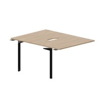 Ray RY2TPV128 OWNR (Светлый дуб/Черный) Приставной стол на 2 рабочих места, 2 эргономичных выреза