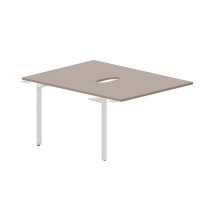 Ray RY2TPV128 TRBL (Тортора/Белый) Приставной стол на 2 рабочих места, 2 эргономичных выреза