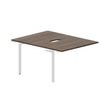 Ray RY2TPV128 WNBL (Орех/Белый) Приставной стол на 2 рабочих места, 2 эргономичных выреза