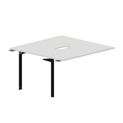 Ray RY2TPV147 BLNR (Белый/Черный) Приставной стол на 2 рабочих места, 2 эргономичных выреза