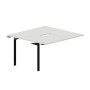 Ray RY2TPV147 BLNR (Белый/Черный) Приставной стол на 2 рабочих места, 2 эргономичных выреза