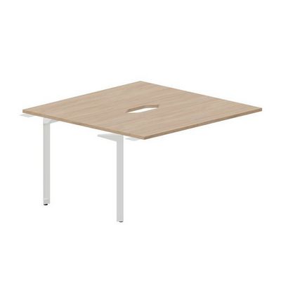 Ray RY2TPV147 OWBL (Светлый дуб/Белый) Приставной стол на 2 рабочих места, 2 эргономичных выреза