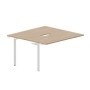Ray RY2TPV147 OWBL (Светлый дуб/Белый) Приставной стол на 2 рабочих места, 2 эргономичных выреза