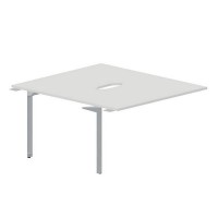 Ray RY2TPV148 BLTI (Белый/Титан) Приставной стол на 2 рабочих места, 2 эргономичных выреза