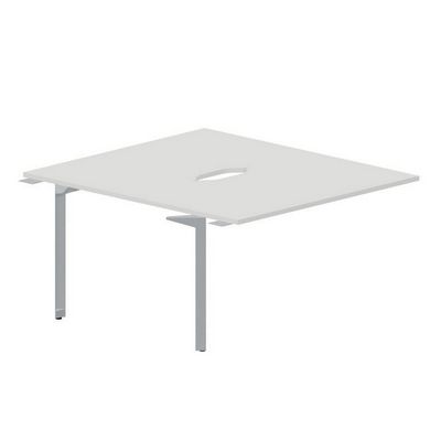 Ray RY2TPV148 BLTI (Белый/Титан) Приставной стол на 2 рабочих места, 2 эргономичных выреза