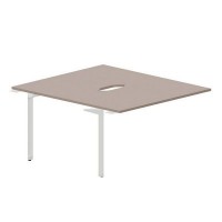 Ray RY2TPV148 TRBL (Тортора/Белый) Приставной стол на 2 рабочих места, 2 эргономичных выреза