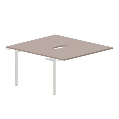 Ray RY2TPV148 TRBL (Тортора/Белый) Приставной стол на 2 рабочих места, 2 эргономичных выреза