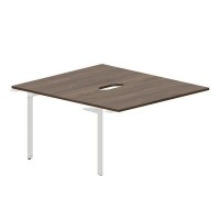 Ray RY2TPV148 WNBL (Орех/Белый) Приставной стол на 2 рабочих места, 2 эргономичных выреза