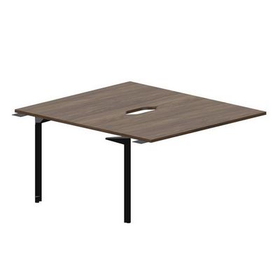 Ray RY2TPV148 WNNR (Орех/Черный) Приставной стол на 2 рабочих места, 2 эргономичных выреза