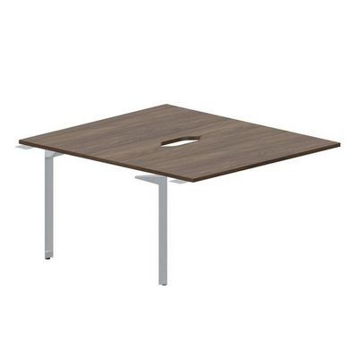 Ray RY2TPV148 WNTI (Орех/Титан) Приставной стол на 2 рабочих места, 2 эргономичных выреза