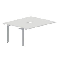 Ray RY2TPV167 BLTI (Белый/Титан) Приставной стол на 2 рабочих места, 2 эргономичных выреза