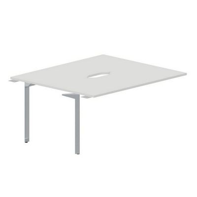 Ray RY2TPV167 BLTI (Белый/Титан) Приставной стол на 2 рабочих места, 2 эргономичных выреза