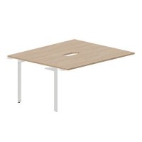 Ray RY2TPV167 OWBL (Светлый дуб/Белый) Приставной стол на 2 рабочих места, 2 эргономичных выреза