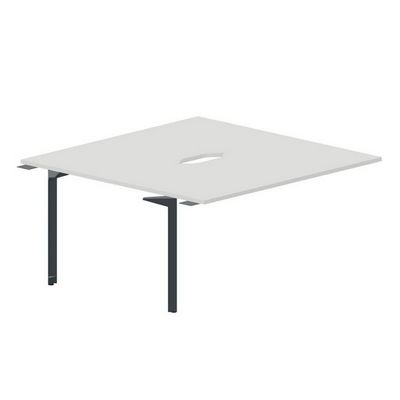 Ray RY2TPV168 BLAN (Белый/Антрацит) Приставной стол на 2 рабочих места, 2 эргономичных выреза