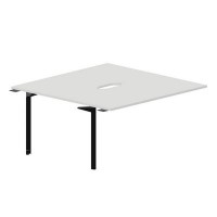 Ray RY2TPV168 BLNR (Белый/Черный) Приставной стол на 2 рабочих места, 2 эргономичных выреза