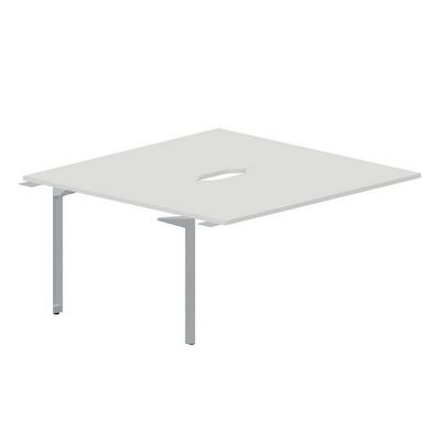 Ray RY2TPV168 BLTI (Белый/Титан) Приставной стол на 2 рабочих места, 2 эргономичных выреза