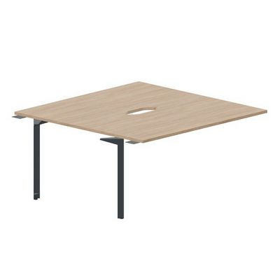 Ray RY2TPV168 OWAN (Светлый дуб/Антрацит) Приставной стол на 2 рабочих места, 2 эргономичных выреза