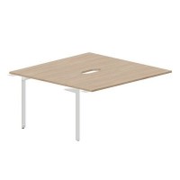 Ray RY2TPV168 OWBL (Светлый дуб/Белый) Приставной стол на 2 рабочих места, 2 эргономичных выреза