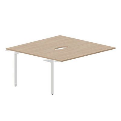 Ray RY2TPV168 OWBL (Светлый дуб/Белый) Приставной стол на 2 рабочих места, 2 эргономичных выреза