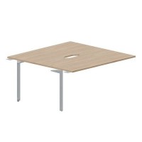 Ray RY2TPV168 OWTI (Светлый дуб/Титан) Приставной стол на 2 рабочих места, 2 эргономичных выреза