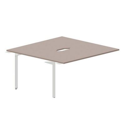 Ray RY2TPV168 TRBL (Тортора/Белый) Приставной стол на 2 рабочих места, 2 эргономичных выреза