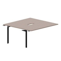 Ray RY2TPV168 TRNR (Тортора/Черный) Приставной стол на 2 рабочих места, 2 эргономичных выреза