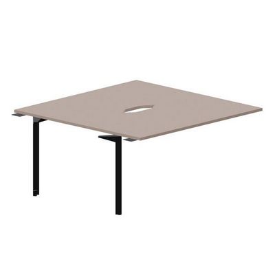 Ray RY2TPV168 TRNR (Тортора/Черный) Приставной стол на 2 рабочих места, 2 эргономичных выреза