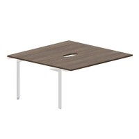 Ray RY2TPV168 WNBL (Орех/Белый) Приставной стол на 2 рабочих места, 2 эргономичных выреза