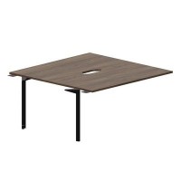 Ray RY2TPV168 WNNR (Орех/Черный) Приставной стол на 2 рабочих места, 2 эргономичных выреза