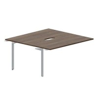 Ray RY2TPV168 WNTI (Орех/Титан) Приставной стол на 2 рабочих места, 2 эргономичных выреза