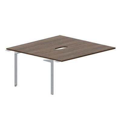 Ray RY2TPV168 WNTI (Орех/Титан) Приставной стол на 2 рабочих места, 2 эргономичных выреза