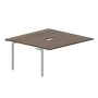 Ray RY2TPV168 WNTI (Орех/Титан) Приставной стол на 2 рабочих места, 2 эргономичных выреза
