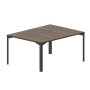Ray RY2TS128 WNAN (Орех/Антрацит) Составной стол на 2 рабочих места, без отверстий