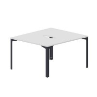 Ray RY2TV127 BLAN (Белый/Антрацит) Составной стол на 2 рабочих места, 2 эргономичных выреза