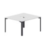 Ray RY2TV127 BLAN (Белый/Антрацит) Составной стол на 2 рабочих места, 2 эргономичных выреза