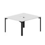 Ray RY2TV127 BLNR (Белый/Черный) Составной стол на 2 рабочих места, 2 эргономичных выреза