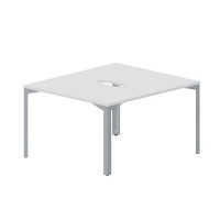 Ray RY2TV127 BLTI (Белый/Титан) Составной стол на 2 рабочих места, 2 эргономичных выреза